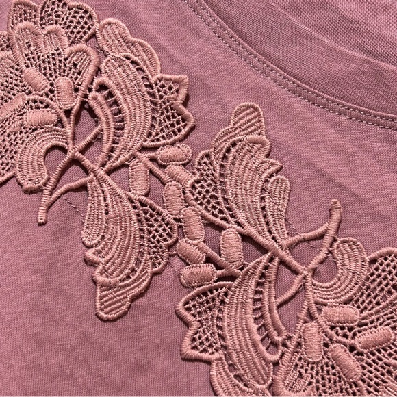 Anthropologie NWT women’s size S Dusty Rose Floral Tunic short sleeve top. - Picture 5 of 14